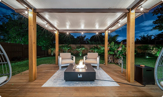 Quiet cozy evening at a campfire