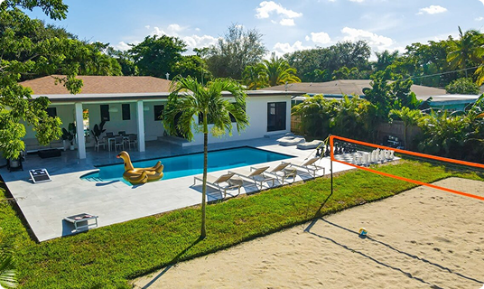 Volleyball at a private backyard